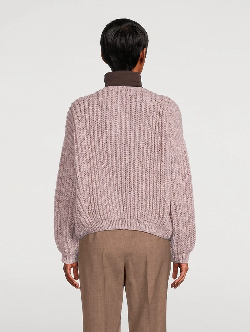 Alpaca-Blend Brioche Cardigan