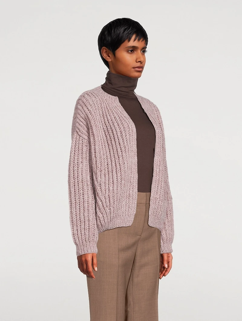 Alpaca-Blend Brioche Cardigan