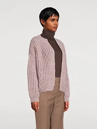Alpaca-Blend Brioche Cardigan