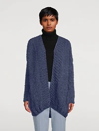 Superfine Curly Alpaca-Blend Cardigan