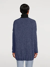 Superfine Curly Alpaca-Blend Cardigan