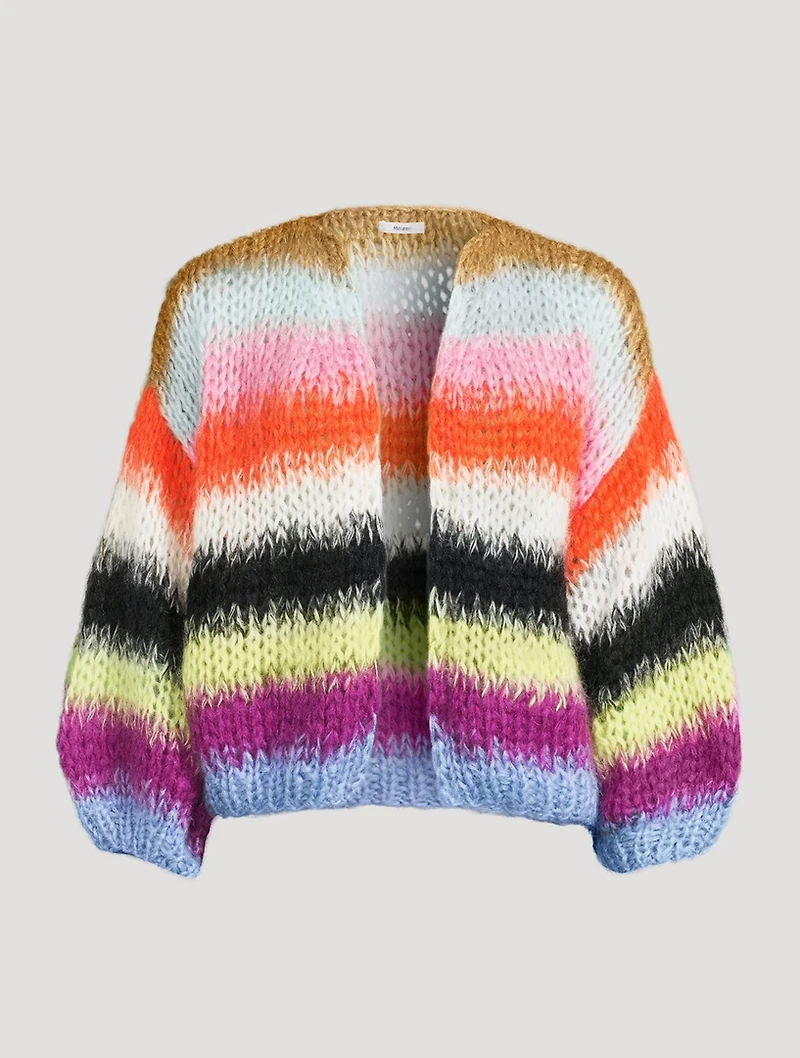 Mohair-Blend Bomber Cardigan