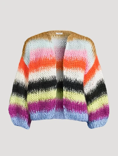 Mohair-Blend Bomber Cardigan