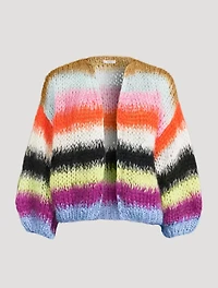 Mohair-Blend Bomber Cardigan