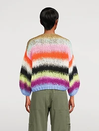 Mohair-Blend Bomber Cardigan