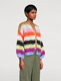 Mohair-Blend Bomber Cardigan