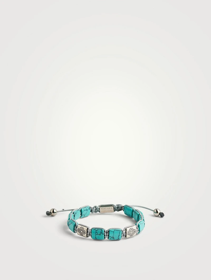 The Dorje Flatbead Collection Turquoise And Silver Bracelet