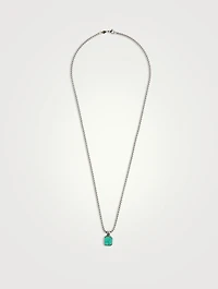 Square Turquoise Pendant Necklace