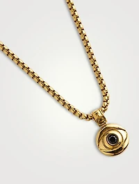 Evil Eye Coin Necklace With Black Stone