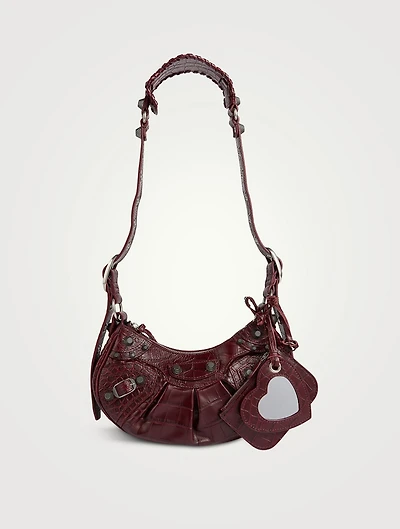 XS Le Cagole Croc-Embossed Leather Shoulder Bag