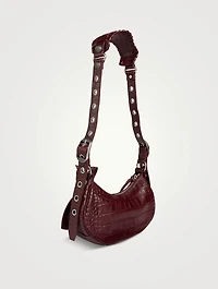 XS Le Cagole Croc-Embossed Leather Shoulder Bag