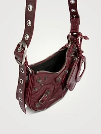 XS Le Cagole Croc-Embossed Leather Shoulder Bag