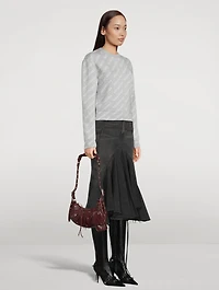 XS Le Cagole Croc-Embossed Leather Shoulder Bag