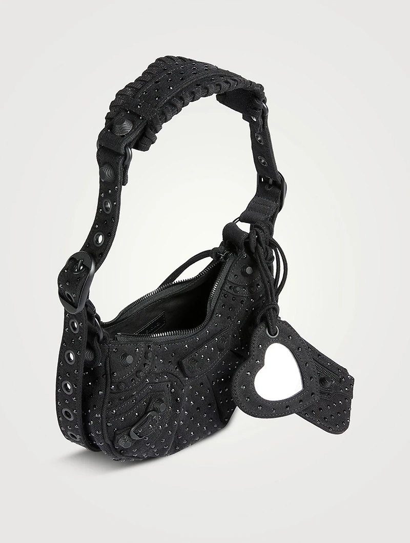 XS Le Cagole Embellished Denim Shoulder Bag