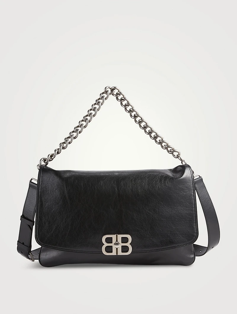 Large BB Leather Shoulder Bag