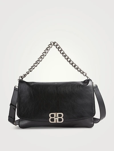 Large BB Leather Shoulder Bag