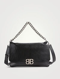 Large BB Leather Shoulder Bag