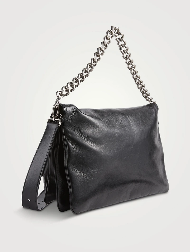 Large BB Leather Shoulder Bag
