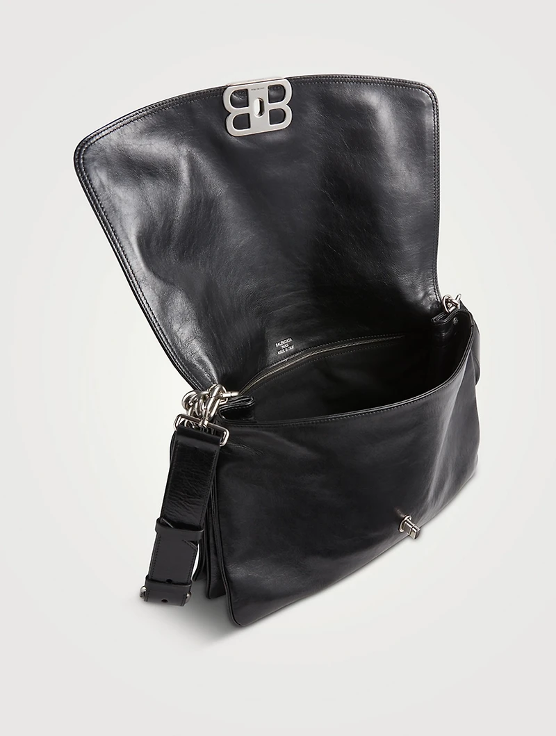 Large BB Leather Shoulder Bag