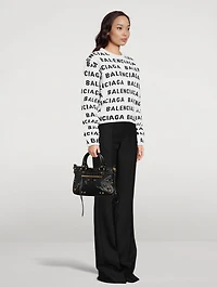 Medium Neo Cagole Croc-Embossed Leather Tote Bag