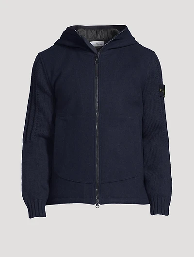 Wool-Blend Hooded Jacket With Primaloft® Insulation