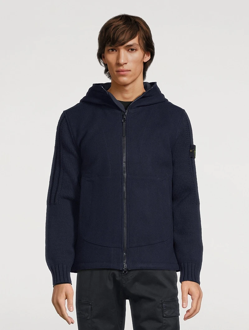 Wool-Blend Hooded Jacket With Primaloft® Insulation
