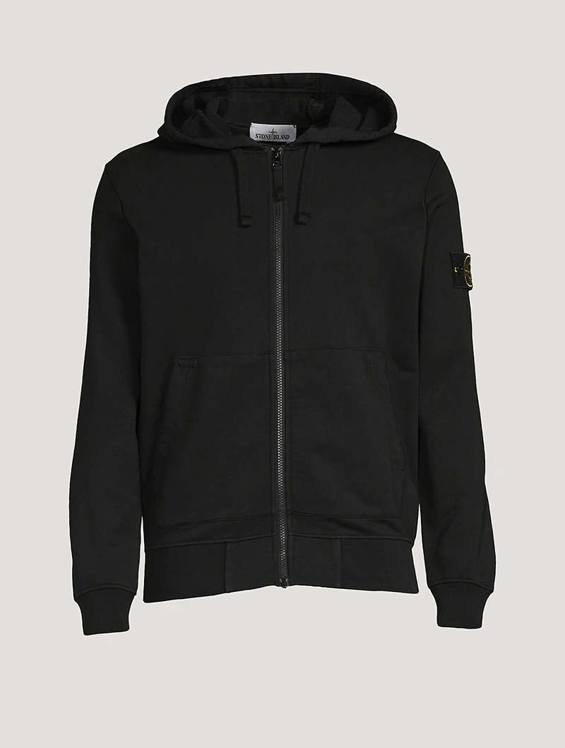 Garment-Dyed Cotton Fleece Zip Hoodie