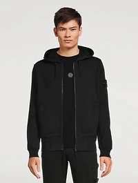 Garment-Dyed Cotton Fleece Zip Hoodie