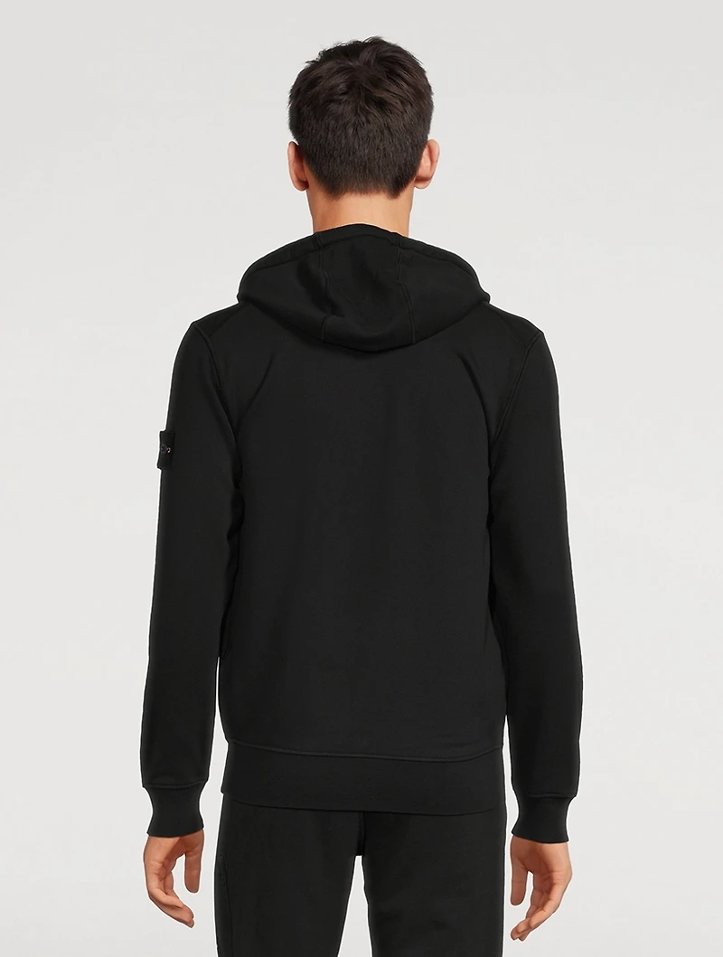 Garment-Dyed Cotton Fleece Zip Hoodie