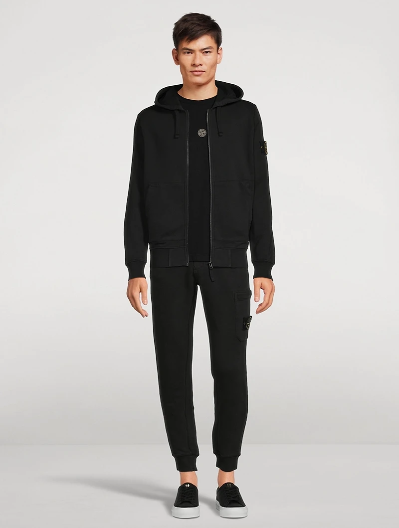 Garment-Dyed Cotton Fleece Zip Hoodie