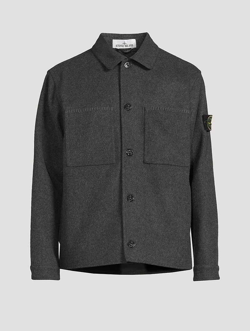 Wool-Blend Overshirt Jacket