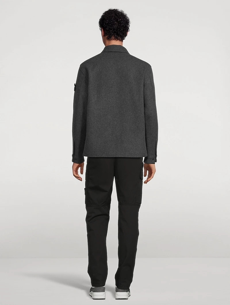 Wool-Blend Overshirt Jacket