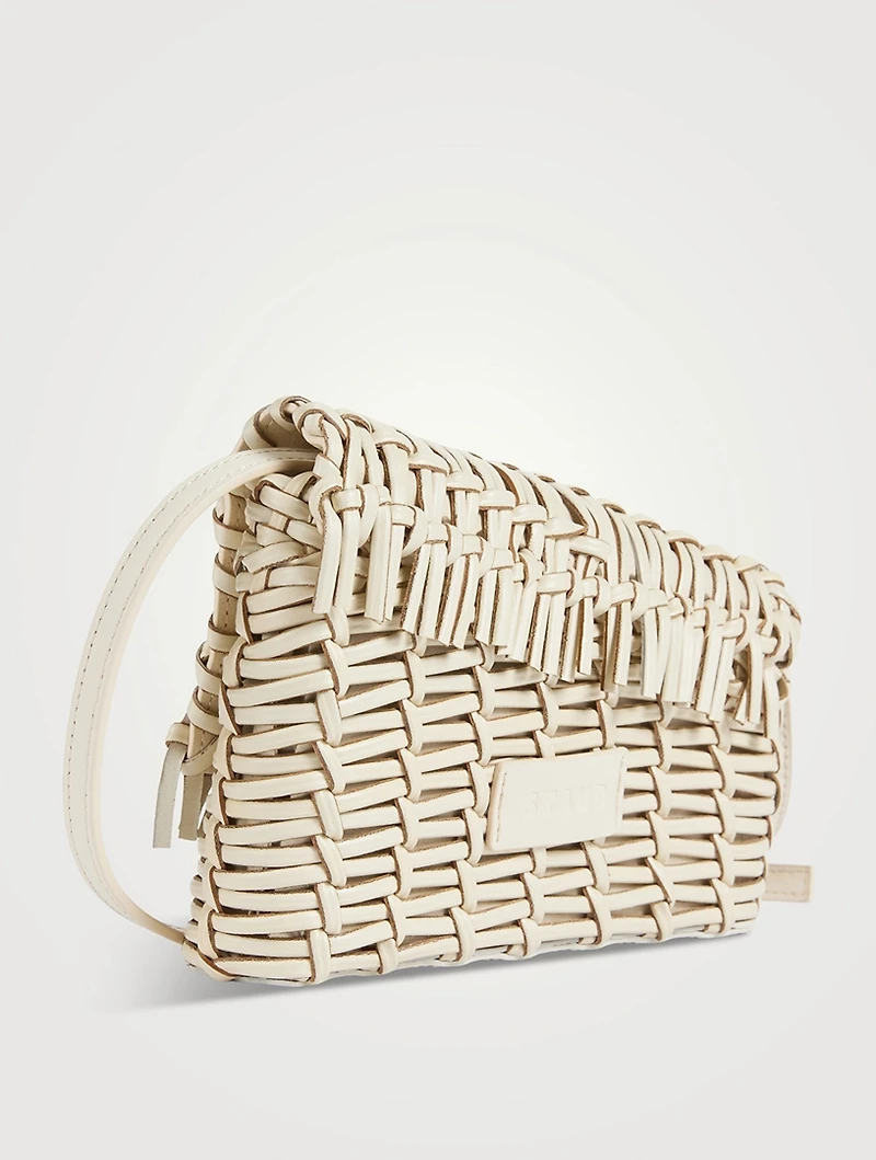 Acute Woven Leather Crossbody Bag