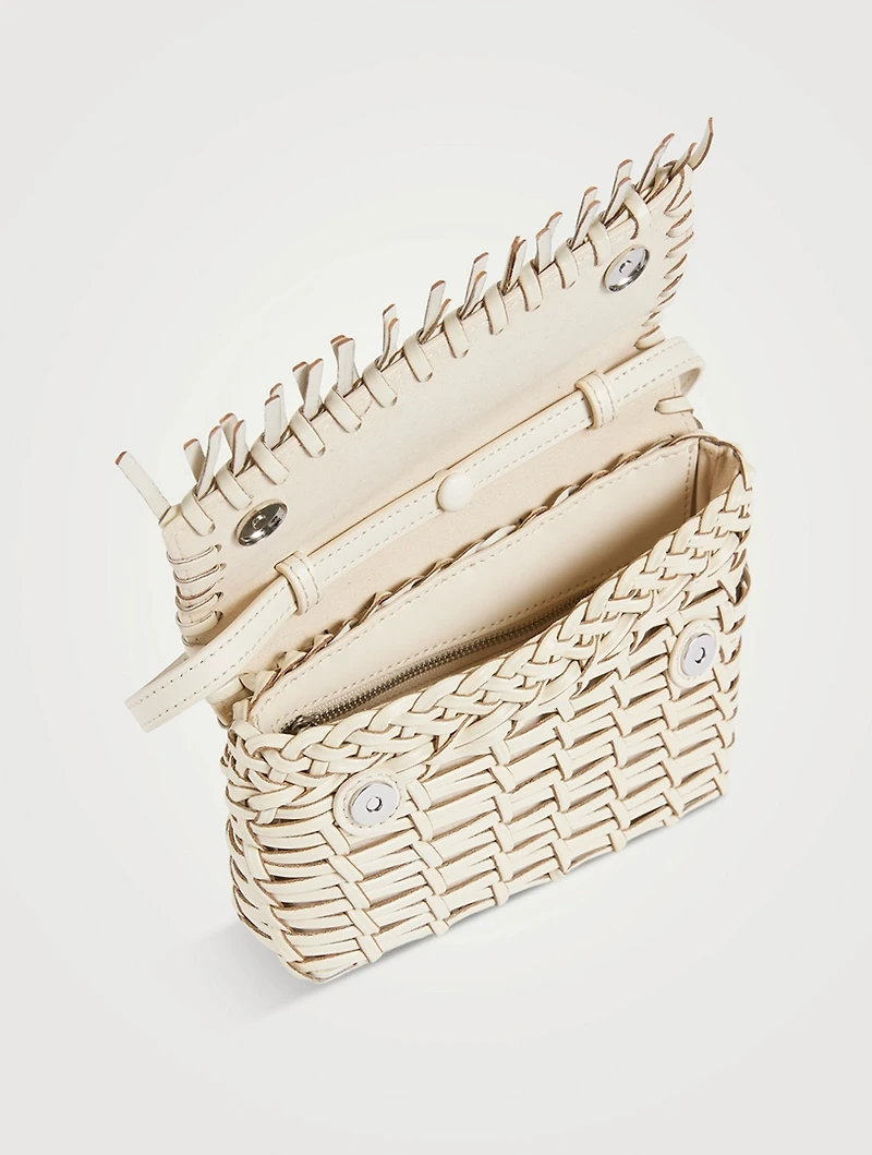 Acute Woven Leather Crossbody Bag