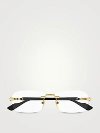 Rectangular Rimless Optical Glasses