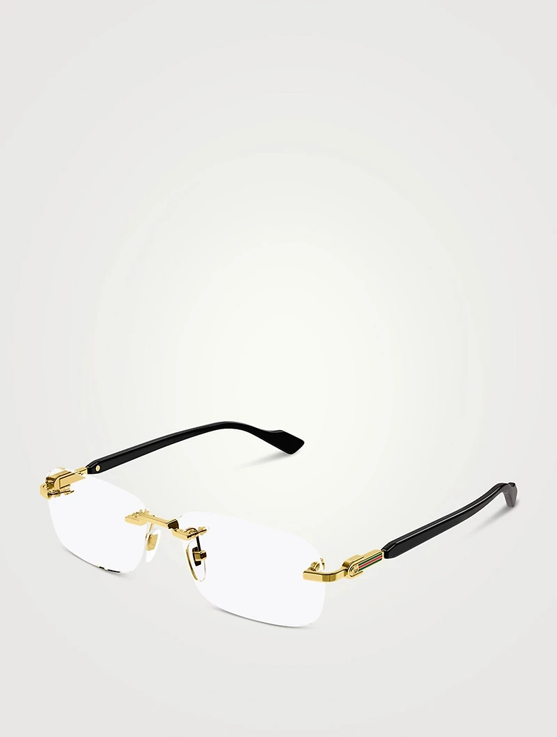 Rectangular Rimless Optical Glasses