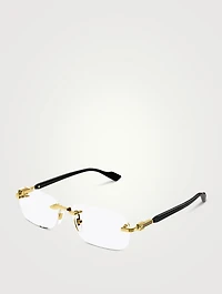 Rectangular Rimless Optical Glasses
