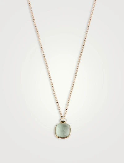 Nudo Pendant Necklace With Prasiolite And Diamonds
