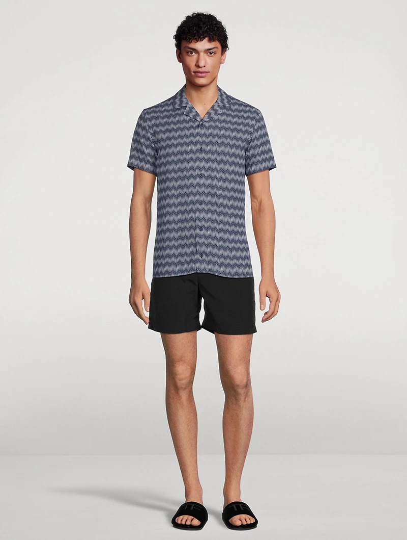 Travis Chevron Capri Collar Shirt
