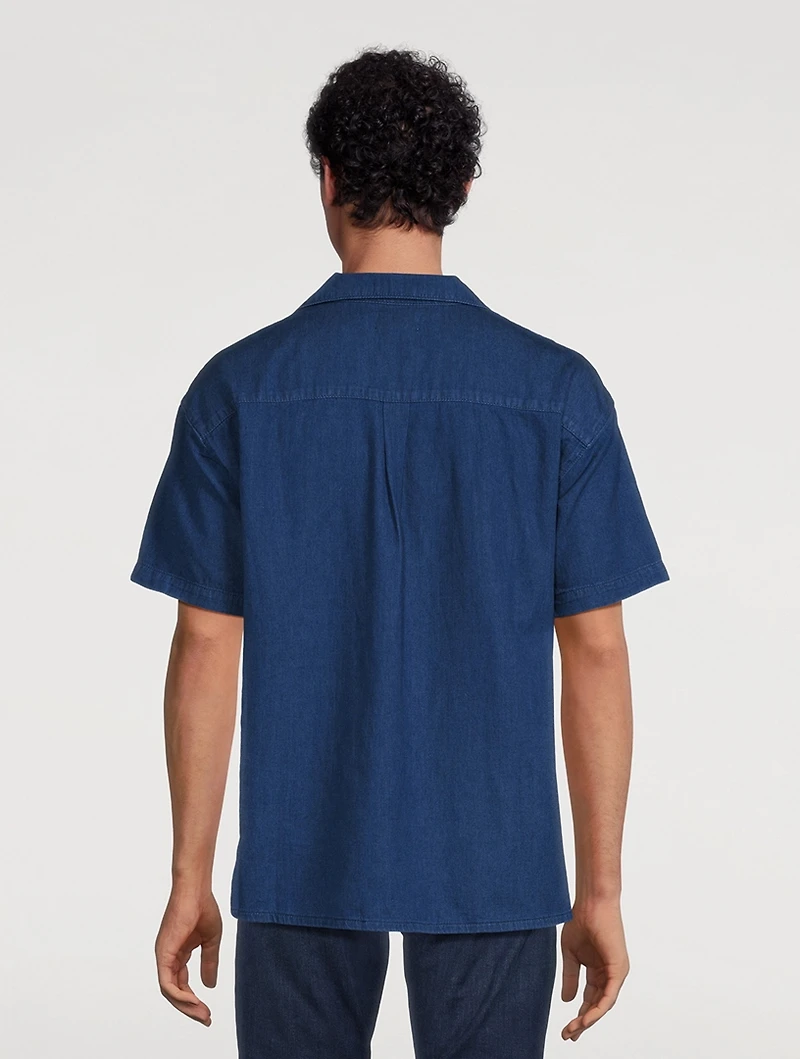 Cotton And Linen Chambray Short-Sleeve Shirt