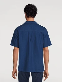 Cotton And Linen Chambray Short-Sleeve Shirt