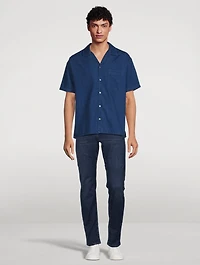 Cotton And Linen Chambray Short-Sleeve Shirt