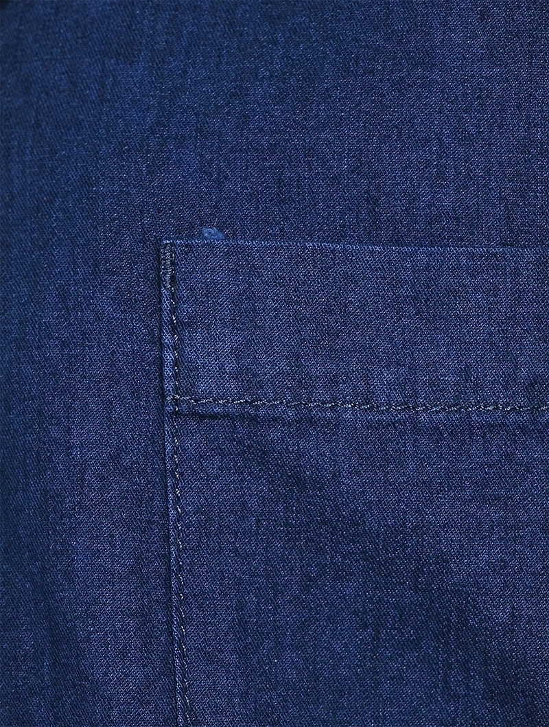 Cotton And Linen Chambray Short-Sleeve Shirt