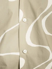 Organic Cotton Short-Sleeve Shirt Wave Print