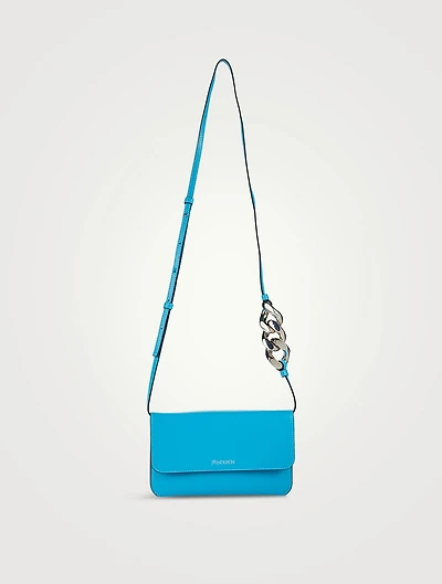 Chain Leather Crossbody Phone Pouch