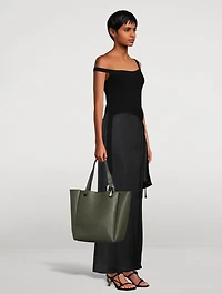 Chain Leather Tote Bag