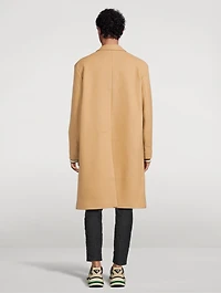 Wool-Blend Varsity Long Coat