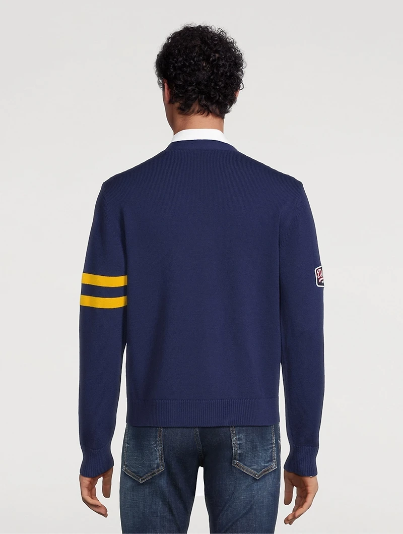 College Shetland Wool Cardigan