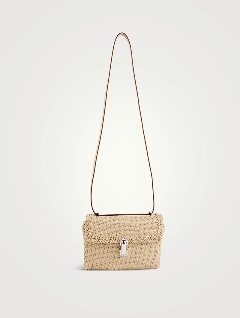 Symmetry Woven Leather Crossbody Bag