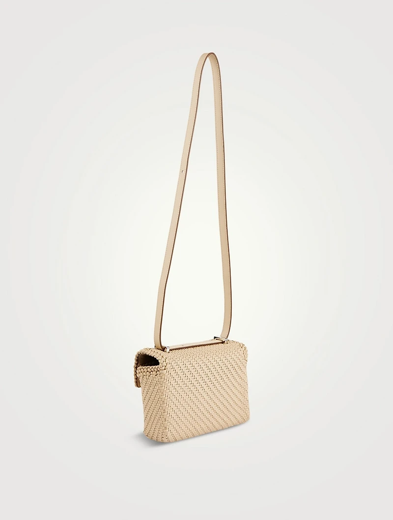 Symmetry Woven Leather Crossbody Bag